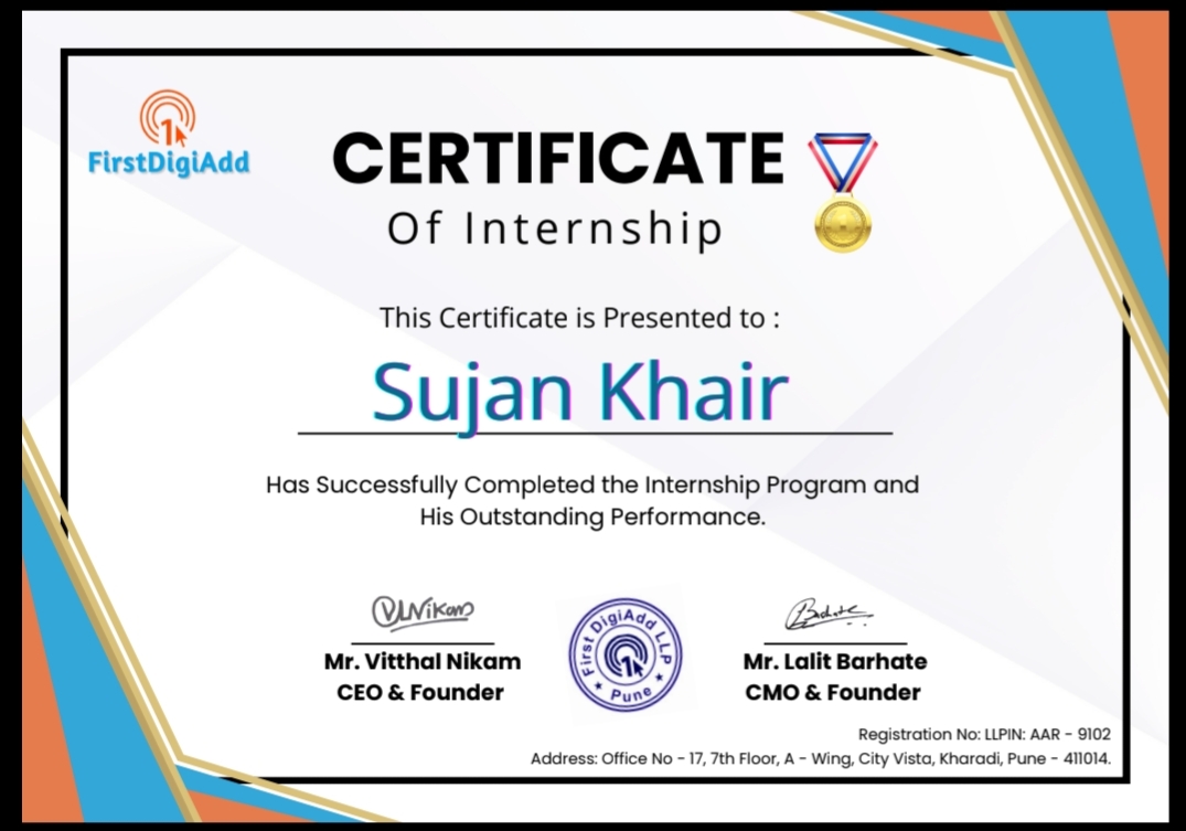 Internship Certificate
