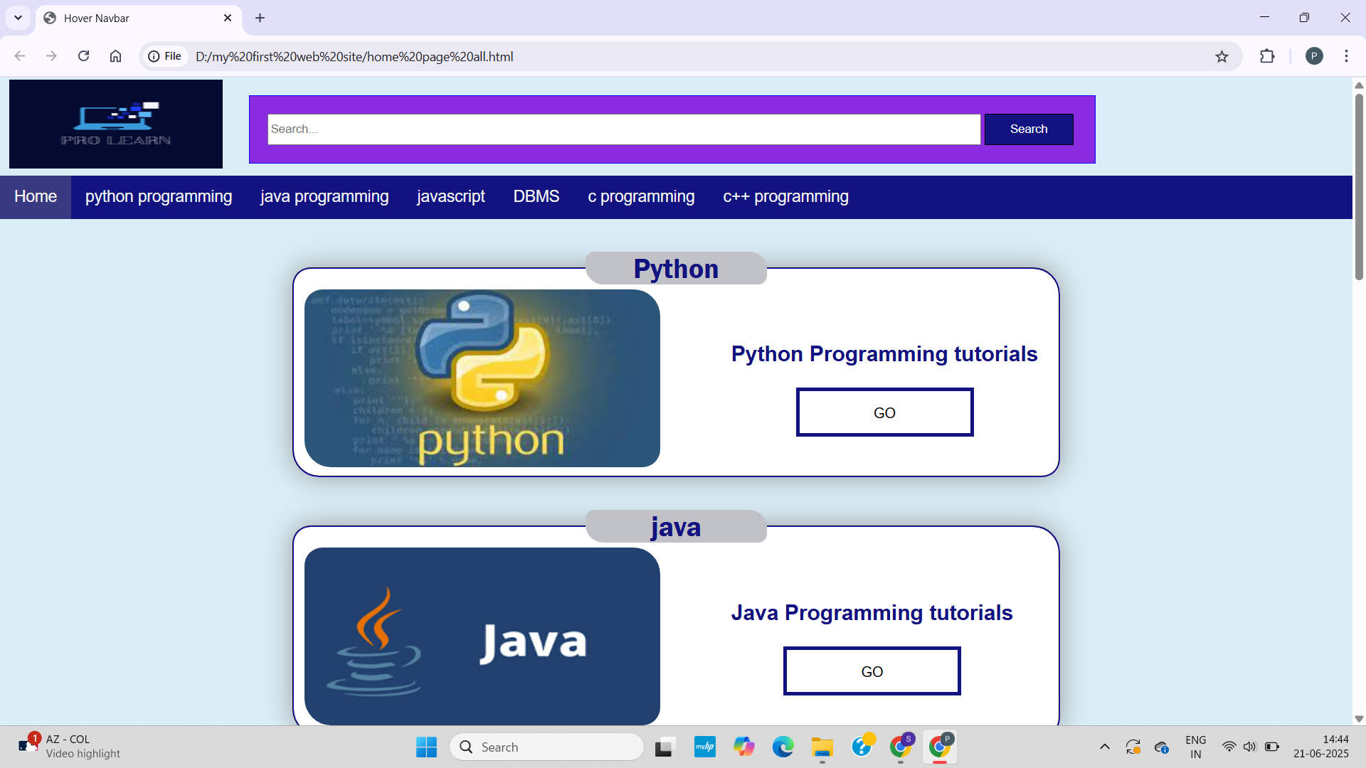 ProLearn Main Page